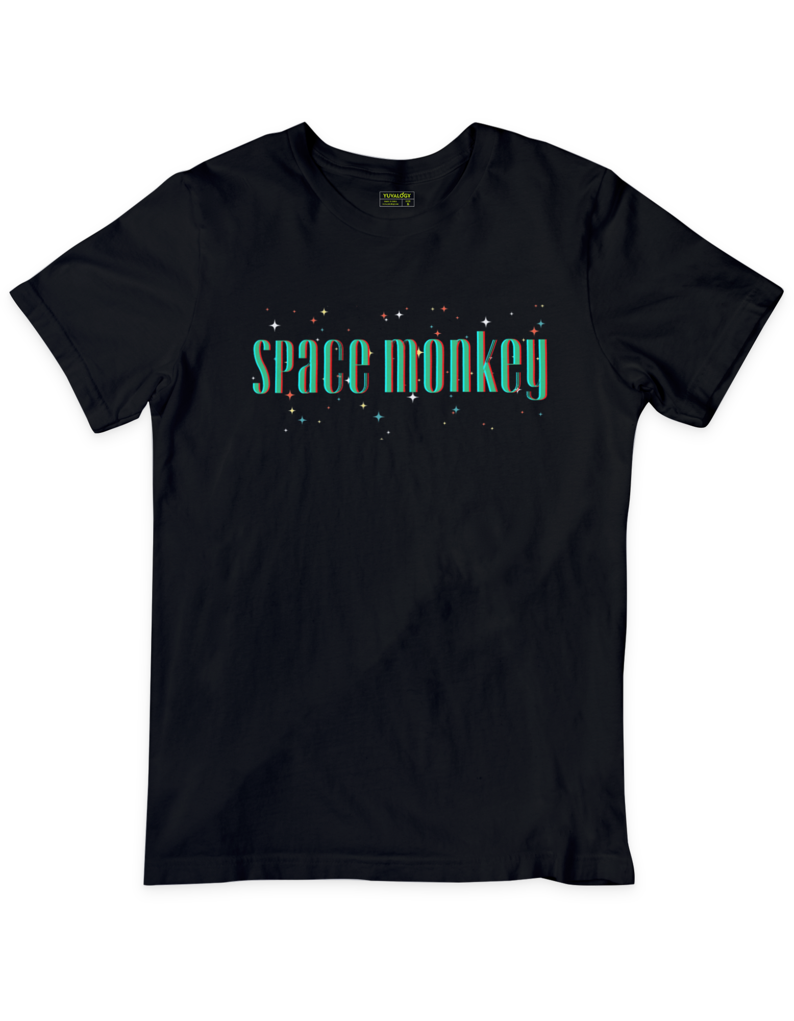 Elevate your style to new heights with Yuvalogy's Space Monkey t-shirt. Featuring an adorable and curious monkey floating among the stars and planets, this premium cotton t-shirt is a celestial marvel. Express your love for space exploration and monkeys with this captivating piece of fashion