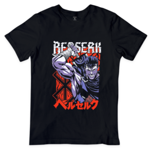 Berserk anime t-shirt - iconic design featuring Guts, the legendary warrior, and dark fantasy artwork
